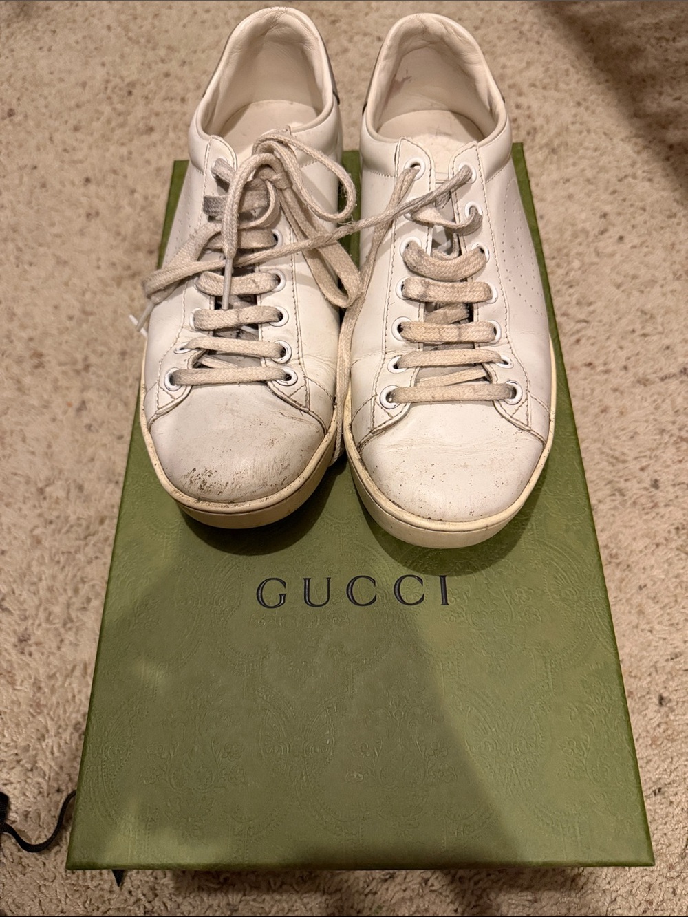 Gucci White Leather Sneakers